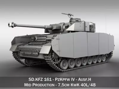 SD KFZ 161 PzKpfw IV - Panzer 4 - Ausf H 3D model