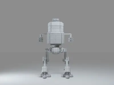 walker mecha Low-poly 3D model