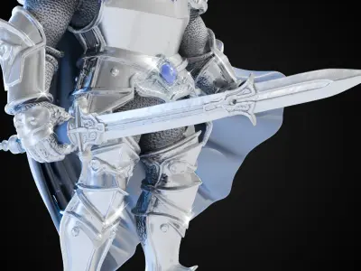 Stylized Sword - Ceremonial Royal Heralds Blade - Game Ready 3D model