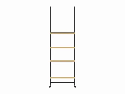 Four Shelf Rolling 2-Way Merchandise Rack 3D model