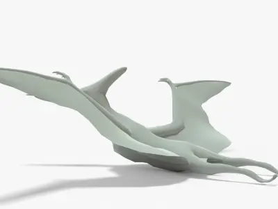 Pteranodon Rigged Basemesh Low-poly 3D model