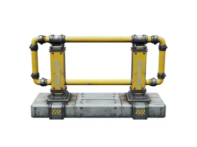 Scifi Hand Rail 01 3D model
