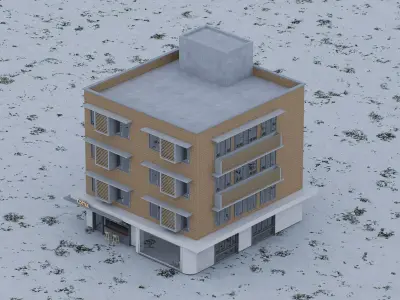 Commercial-residential building 3D model