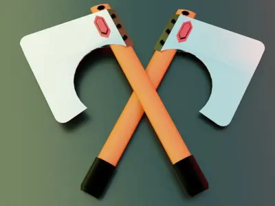 Flame Weapons Set Low-poly 3D model