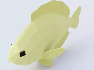 Bluegill fish low poly 3d model  Low-poly 3D model
