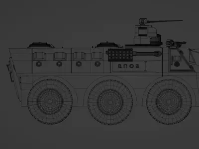 pindad anoa 3 panzer tank Low-poly 3D model