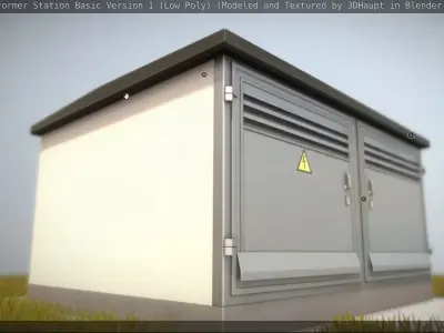 Transformer Station Basic Low-Poly Version 1 Low-poly 3D model