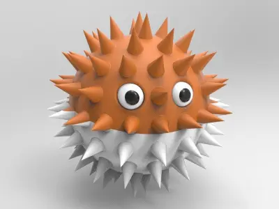 Hedgehog 3d model spiked ball 3D model