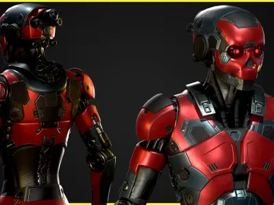 Sci-fi Robot Character 01 Low-poly 3D model