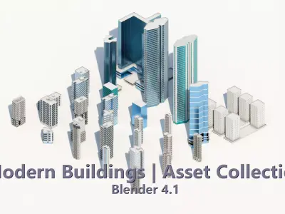 Moderns Buildings Architecture assets 01 Free low-poly 3D model