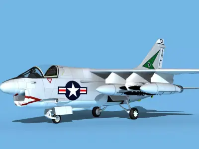 Chance Vought A-7C Corsair II V23 USN 3D model