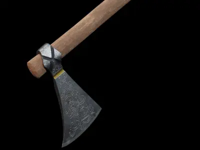 Viking Axe Mammen Low-poly 3D model