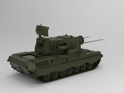 Flakpanzer Gepard anti-aircraft gun 3D model