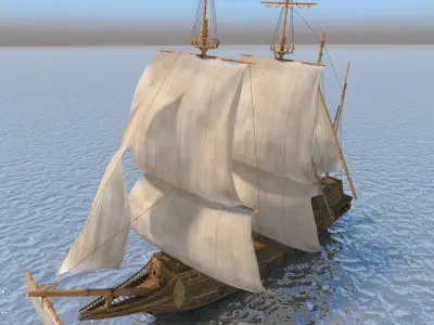 Medieval War Ship 3D model
