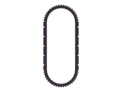 Aluminum Extruded Ribbed Oval Closet Rod MOD AL-06ft Low-poly 3D model