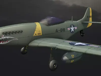 P 51 Mustang Hand Painted Free 3D model