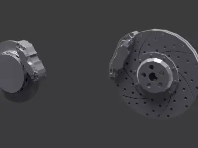 Car Brake Disc  Industrial Brake Pad System Combo Pack Low-poly 3D model