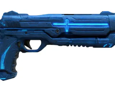 Sci-Fi Handgun Pistol - Game Ready Low-poly 3D model