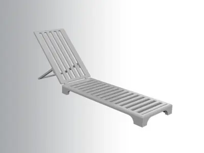 Recliner wooden lounge chair 3D print model