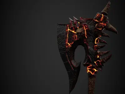 Axe of the Flame Low-poly 3D model