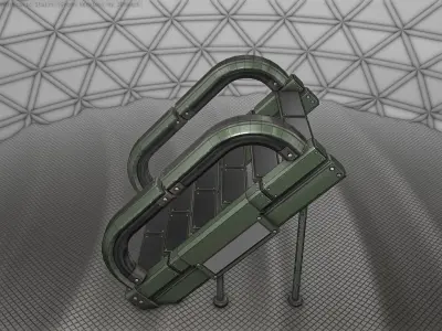 Sci-Fi Stairs - 12 - Green Version Low-poly 3D model