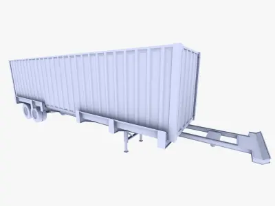 Truck Trailer 4 Low-poly 3D model