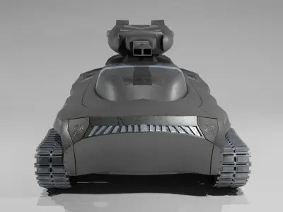 Futuristic Modern Sci fi War Tank Black Free low-poly 3D model