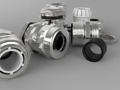 Cable Gland PG 11 Stainless Steel Free 3D model