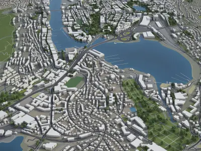 Bergen - city and surroundings 3D model