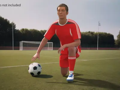 Male Soccer Player in Sportswear Rigged 3D model