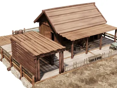 Old Lake House 26 PBR 4K GameReady Low-poly 3D model