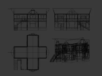 Medieval Tavern Low-poly 3D model