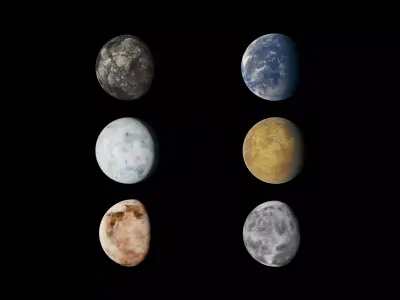 Fictional Planet Set 3D Model Pack