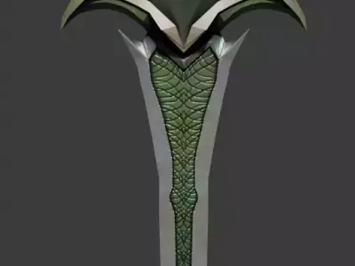 Ancient Elven Sword  PBR Game Ready Asset Low-poly 3D model