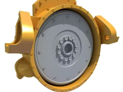 Yellow Engine Part V6 3D model