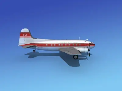 Boeing 307 Transcontinent Air Service 3D model