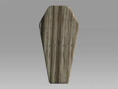 Coffin taiwanese wood carving Low-poly 3D model