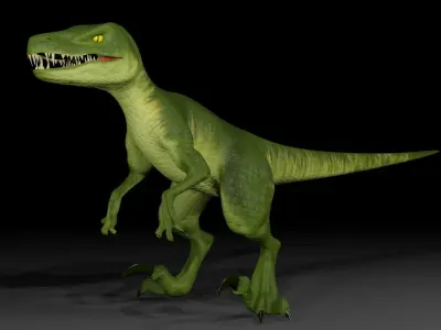 Animated Lowpoly Velociraptor Free low-poly 3D model