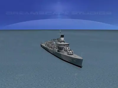Sumner Class Destroyer DD699 USS Waldron 3D model