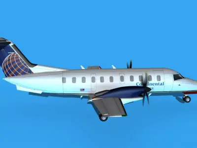Embraer EMB120 Continental Airlines 3D model