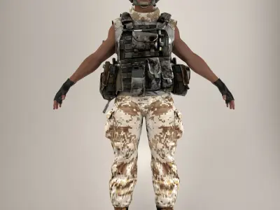 Soldier Black V2 Lite Not rigged 3D model