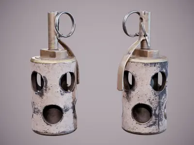 Stun Grenade PBR game ready asset Low-poly 3D model