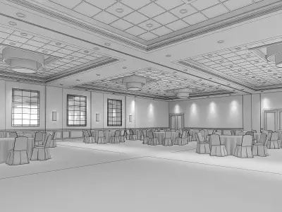 Hotel Ballroom 3D model