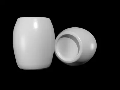 Barrel two vases Free low-poly 3D model