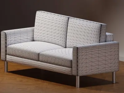 RedSofa leather sofa Free low-poly 3D model