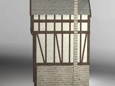 Medieval high house2 Free low-poly 3D model