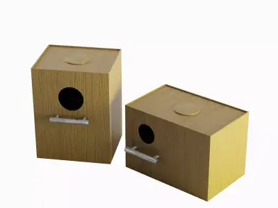 Colored Birdhouse 02 Low-poly 3D model