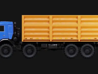 Kamaz Truck Low-poly 3D model