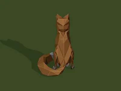 LOW POLY ASSET FOX MODELS - LOWPOLYGONAL Low-poly 3D model
