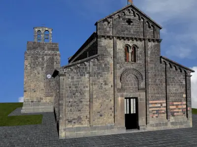 Romanic Church of Ardara - Exterior Only - Low Poly Low-poly 3D model